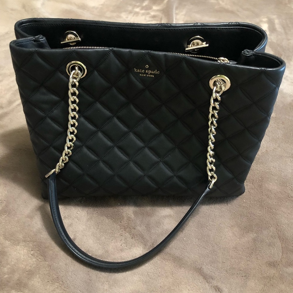 Kate Spade Quilted Black Handbag- Preowned Like New